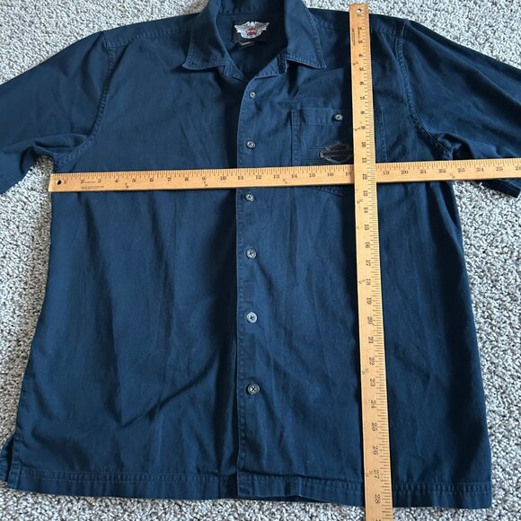 Harley Davidson Mens Sz Large Button Down Short Sleeve Shirt - Picture 4 of 8